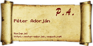 Péter Adorján névjegykártya