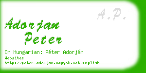 adorjan peter business card