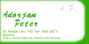 adorjan peter business card
